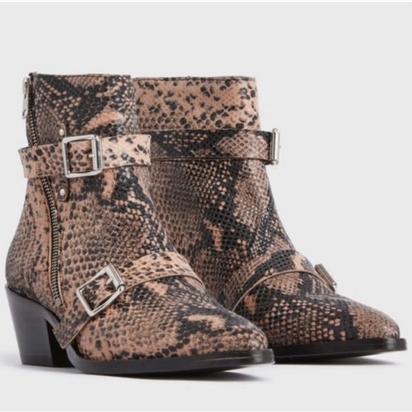 All Saints Printed brown leather boots size 8 - Picture 3 of 4